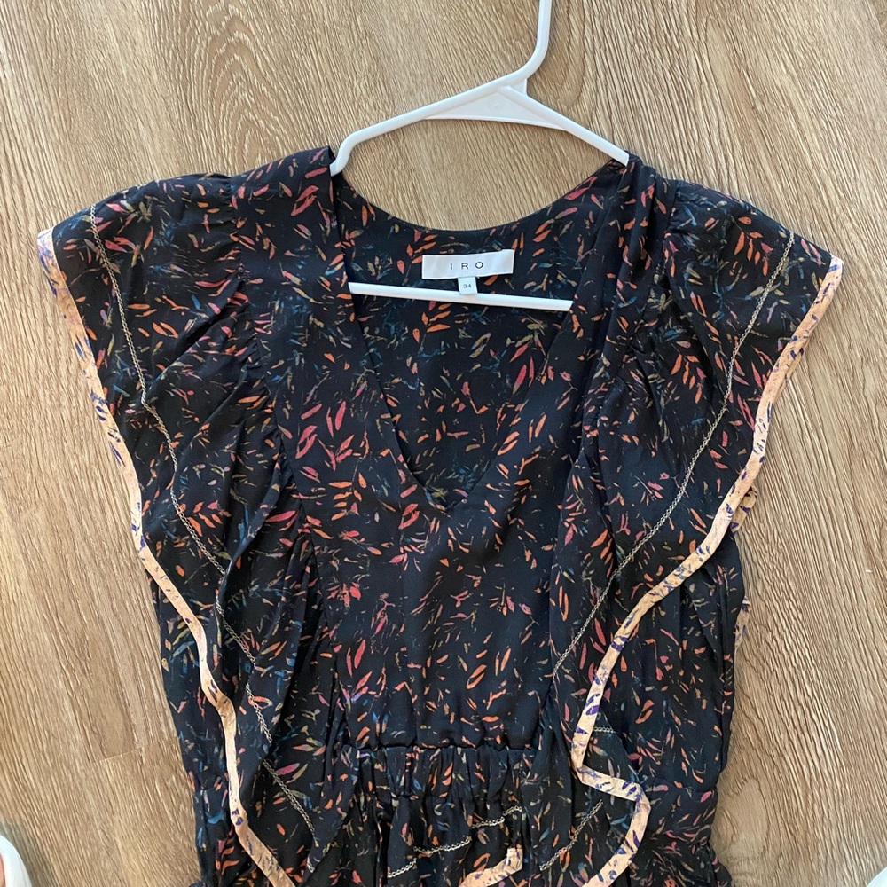 Iro floral vneck mini dress